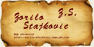 Zorilo Stajković vizit kartica